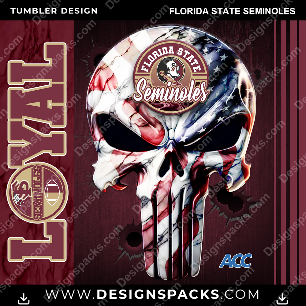 College Sport Loyal Florida State Seminoles NCAA College Sport Tumbler Digital Wrap Design Download