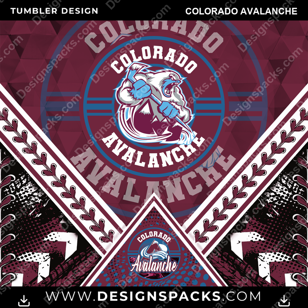 Hockey Diamond Colorado Avalanche Tumbler Digital Wrap Design