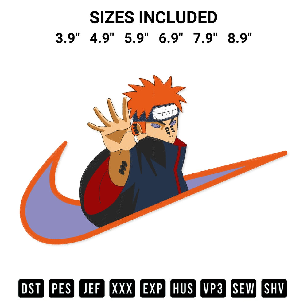 Add a unique touch to your apparel with the Swoosh Pain Naruto Embroidery Design embroidery file. Premium instant download available now on Designspacks.com. Available sizes: 3.9", 4.9", 5.9", 6.9", 7.9", 8.9".