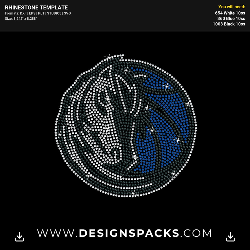 Dallas Mavericks Logo Rhinestone Digital Template