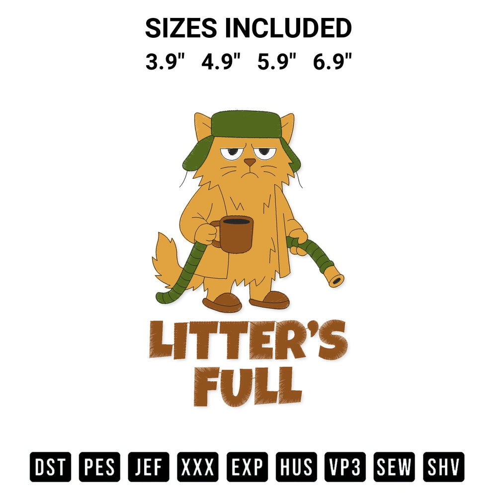 Create amazing crafts with the Litters Full Cat Parody Embroidery Design embroidery file. High-quality digital download from Designspacks.com, perfect for beginners and pros. Available sizes: 3.9", 4.9", 5.9", 6.9".