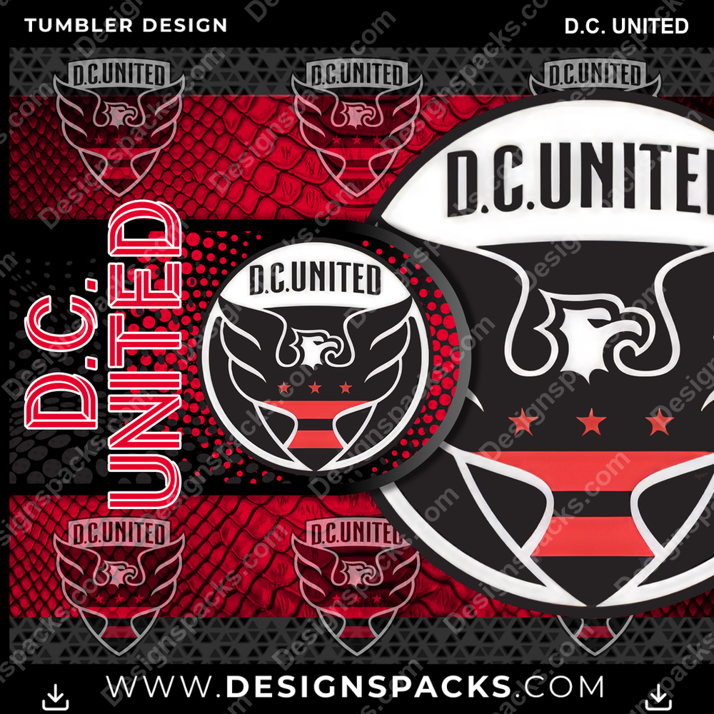 Soccer Hyper D.C. United Tumbler Digital Wrap Design