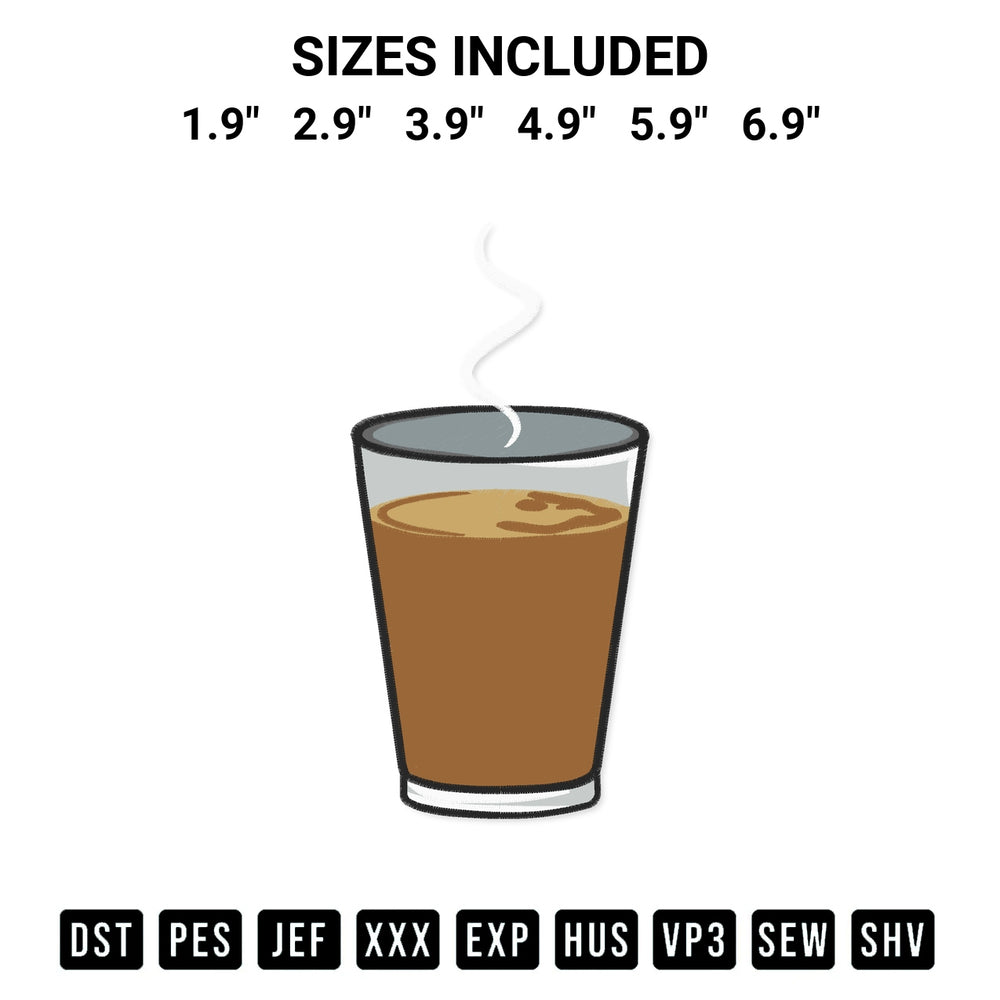 Add a unique touch to your apparel with the Hot Tea Embroidery Design embroidery file. Premium instant download available now on Designspacks.com. Available sizes: 1.9", 2.9", 3.9", 4.9", 5.9", 6.9".