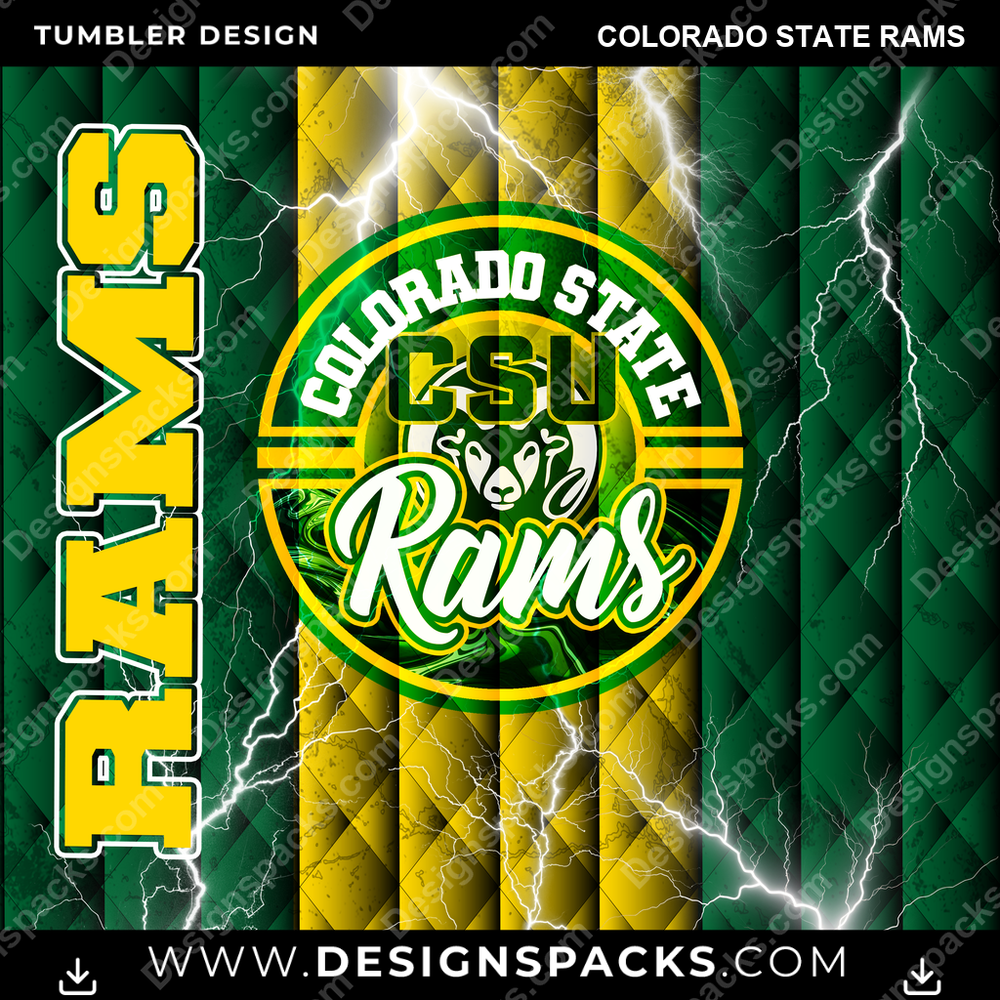 College Sport Diamond Colorado State Rams Tumbler Digital Wrap Design