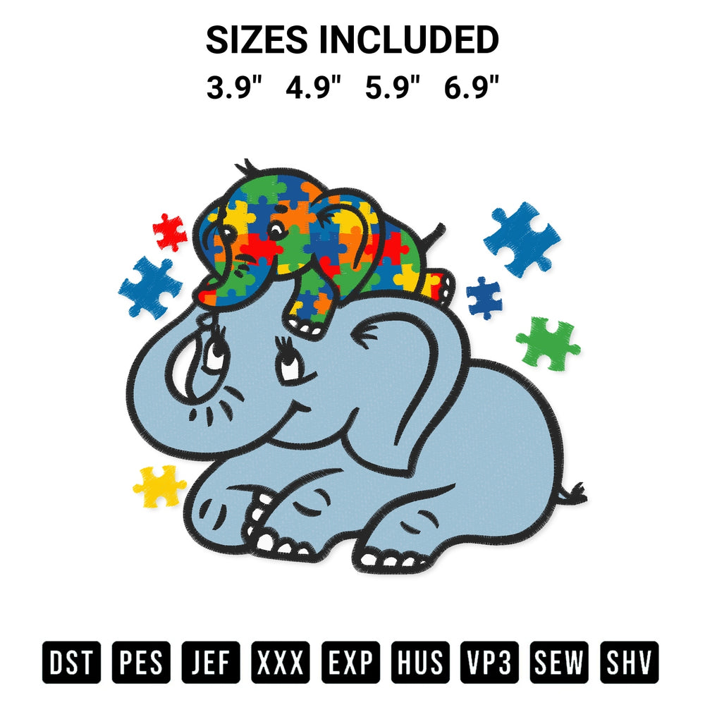 Download the Autism Awareness Elephant Embroidery Design machine embroidery design exclusively at Designspacks.com. Premium digitized pattern for apparel and DIY crafts. Available sizes: 3.9", 4.9", 5.9", 6.9".