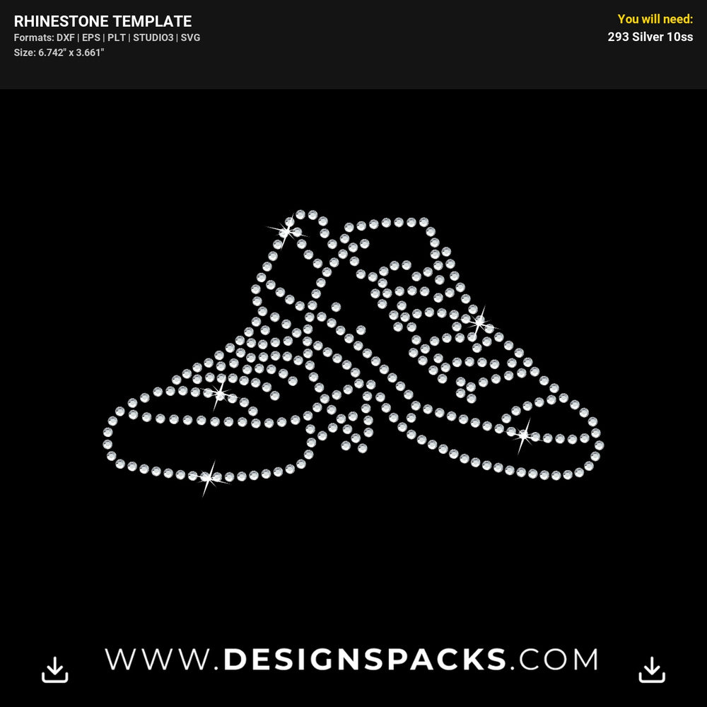 Outline Chucks Rhinestone Digital Template