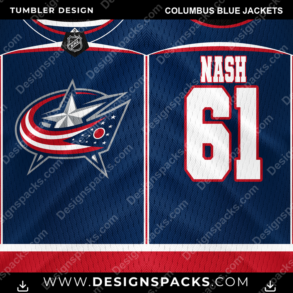 Ice Hockey Jersey Columbus Blue Jackets Tumbler Digital Wrap Design