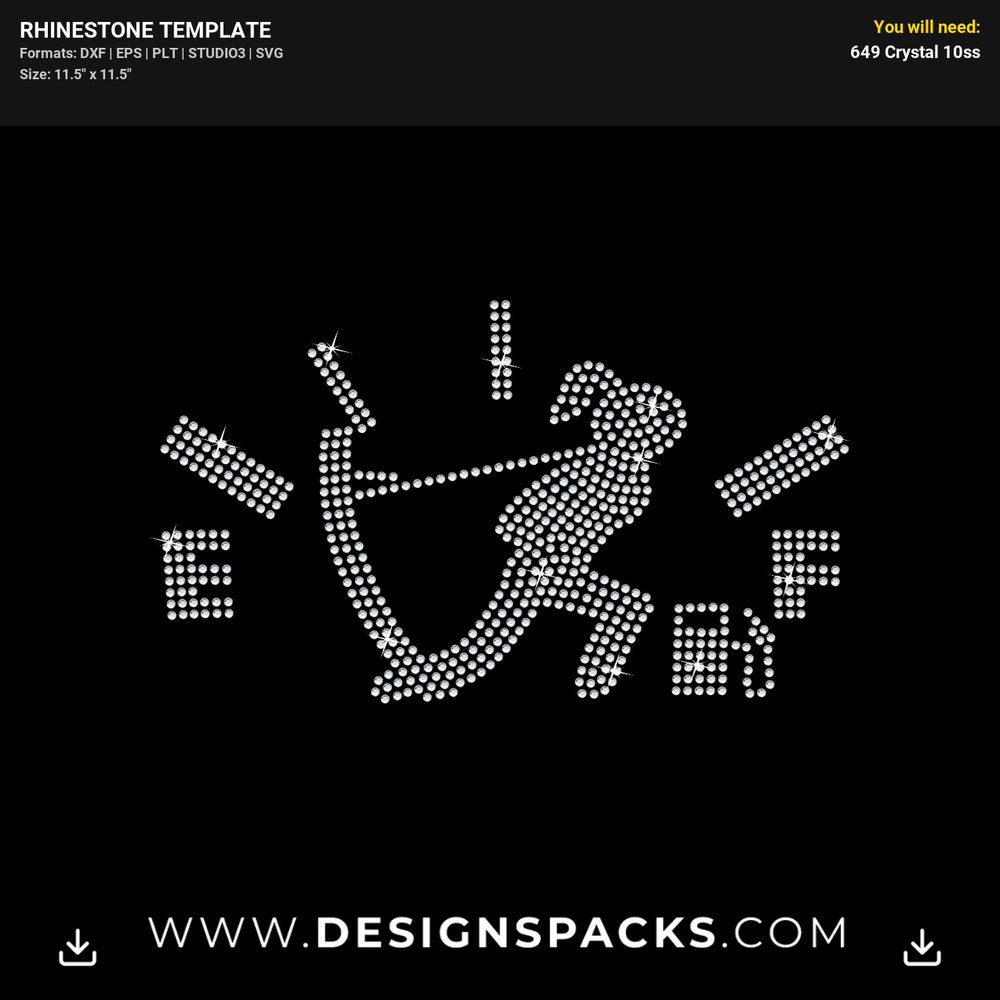 Empty Gas Gauge Rhinestone Digital Template