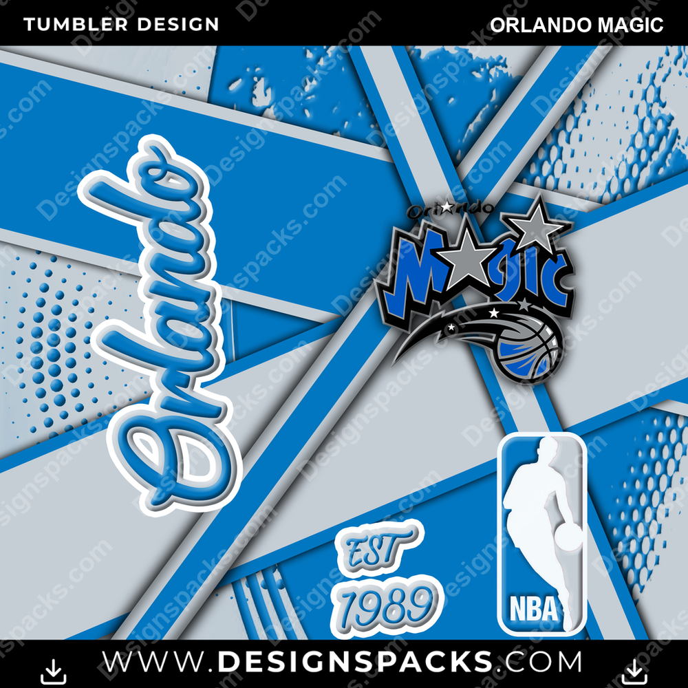 Basketball Team Sport Orlando Magic NBA Basketball Tumbler Digital Wrap Design Download
