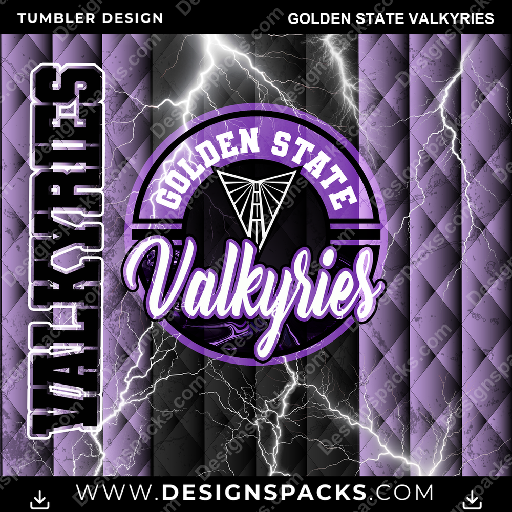 Basketball Diamond Golden State Valkyries Tumbler Digital Wrap Design