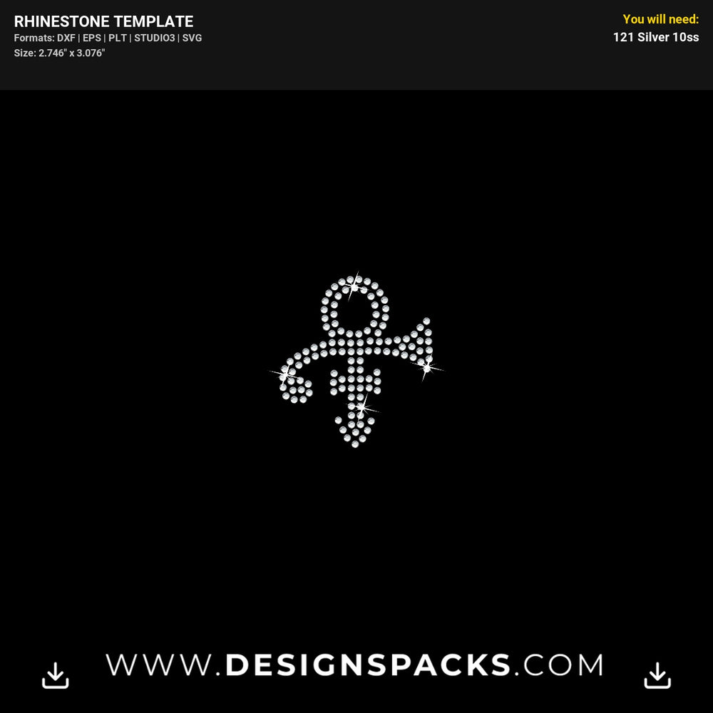 Prince Small Symbol Rhinestone Digital Template