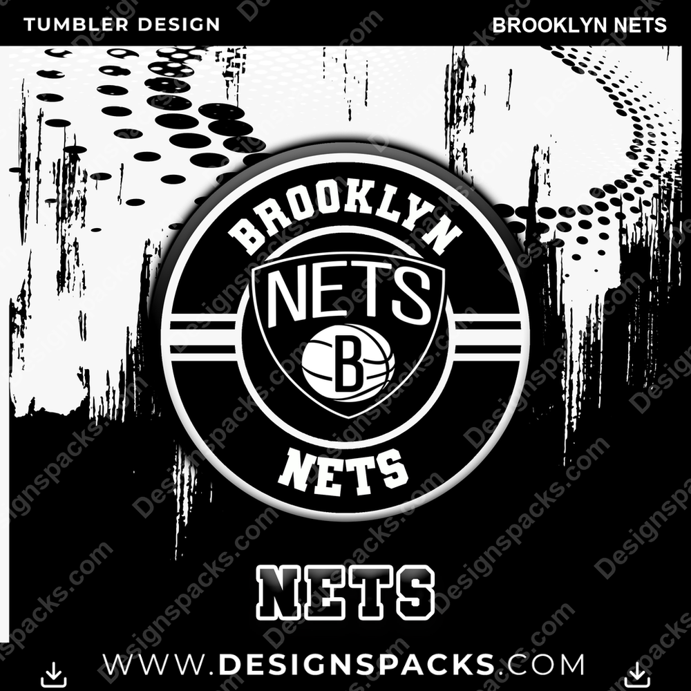 Basketball Dot Logo Brooklyn Nets Tumbler Digital Wrap Design