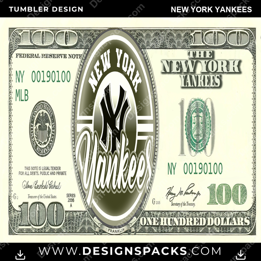 Baseball 100-Dollar-Schein New York Yankees Becher Digital Wrap Design