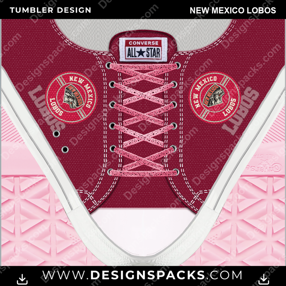 College Sport Converse New Mexico Lobos Tumbler Digital Wrap Design