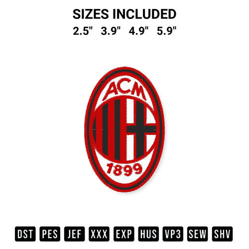 Looking for the perfect pattern? Download the Ac Milan Embroidery Design embroidery design today at Designspacks.com. Crisp, clean stitching guaranteed. Available sizes: 2.5