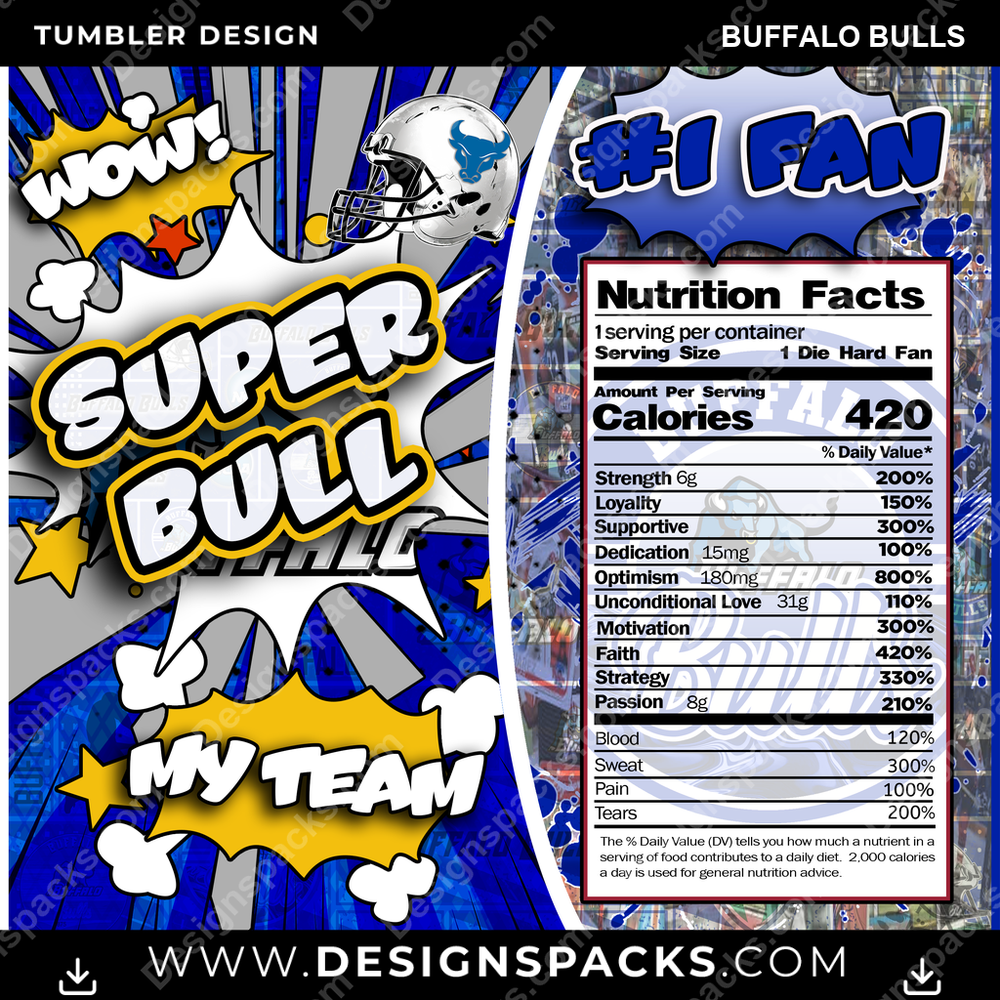 College Sport Super Team Buffalo Bulls NCAA College Sport Tumbler Digital Wrap Design Download