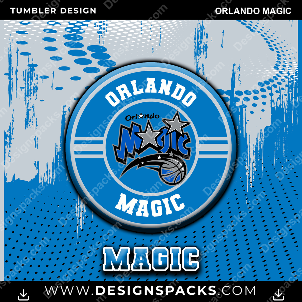 Basketball Dot Logo Orlando Magic Tumbler Digital Wrap Design