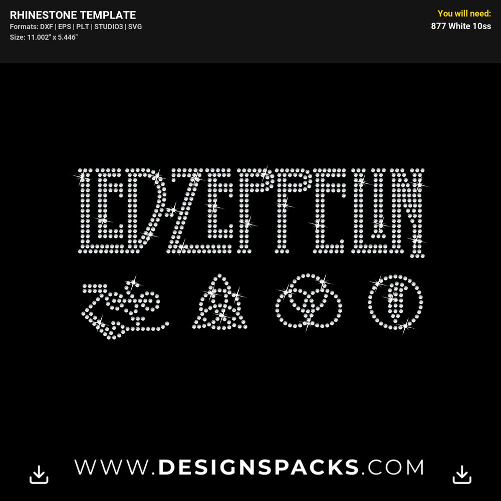 Led Zeppelin Rhinestone Digital Template