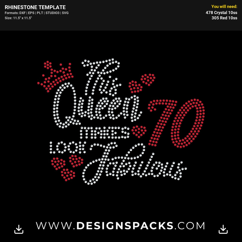 Queen 70 Fabulous Rhinestone Digital Template