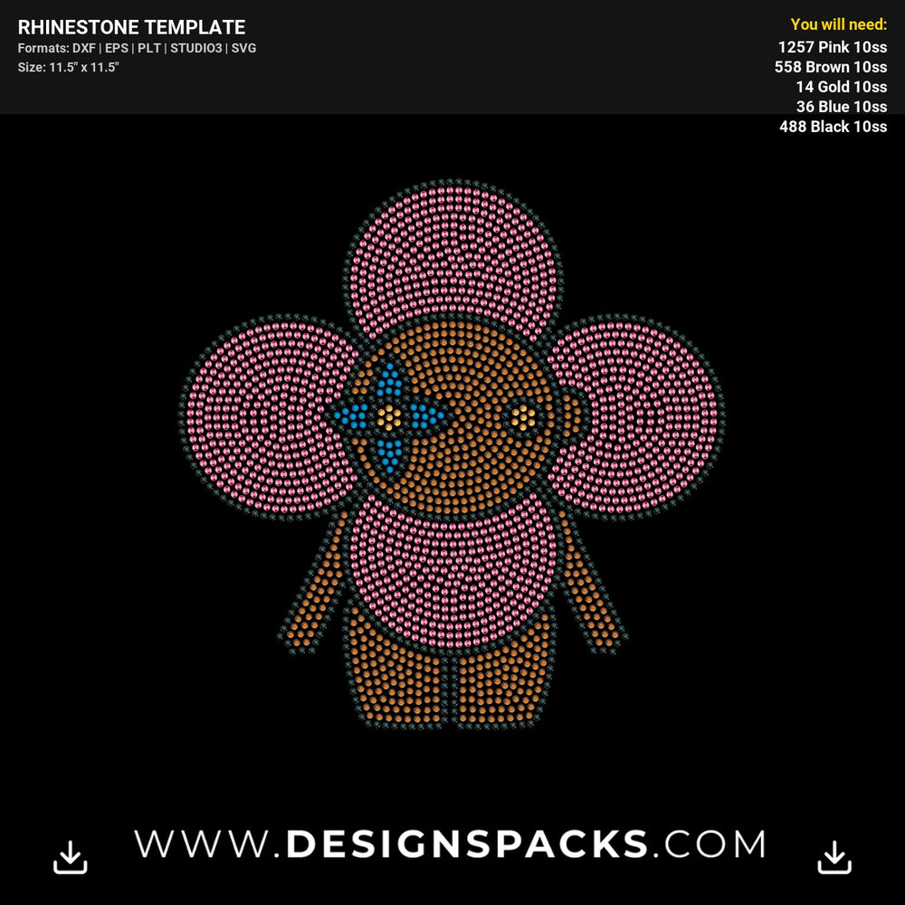 Louis Vuitton Vivienne Rhinestone Digital Template
