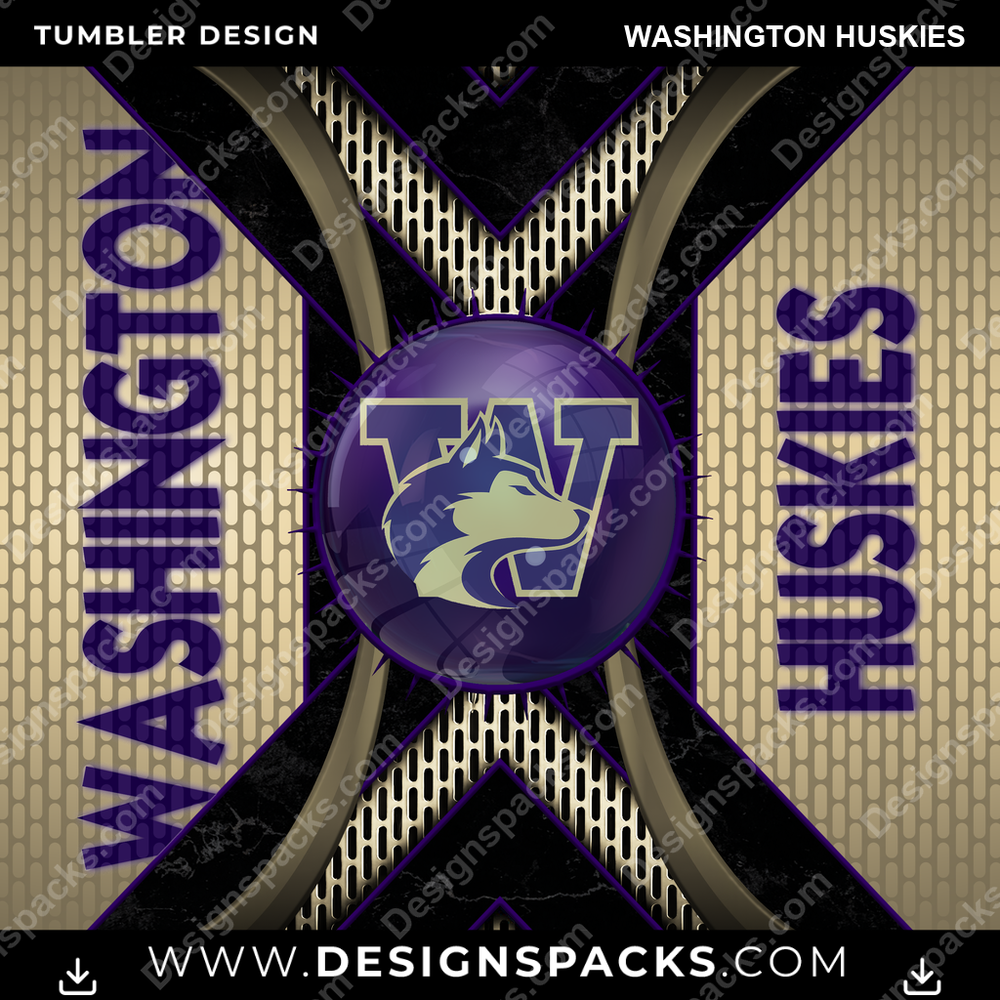 College Sport Metal Grating Washington Huskies NCAA College Sport Tumbler Digital Wrap Design Download