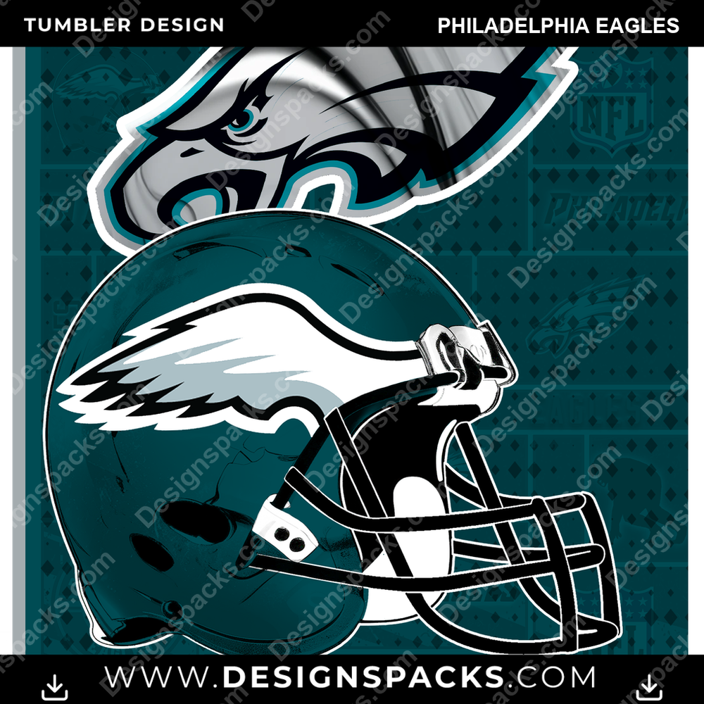 Football-Poster Philadelphia Eagles Tumbler Digitales Wrap-Design