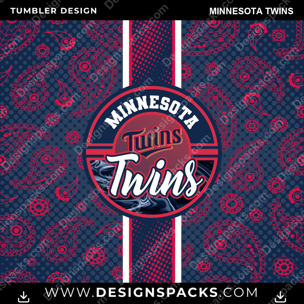 Baseball Handkerchief Minnesota Twins Tumbler Digital Wrap Design