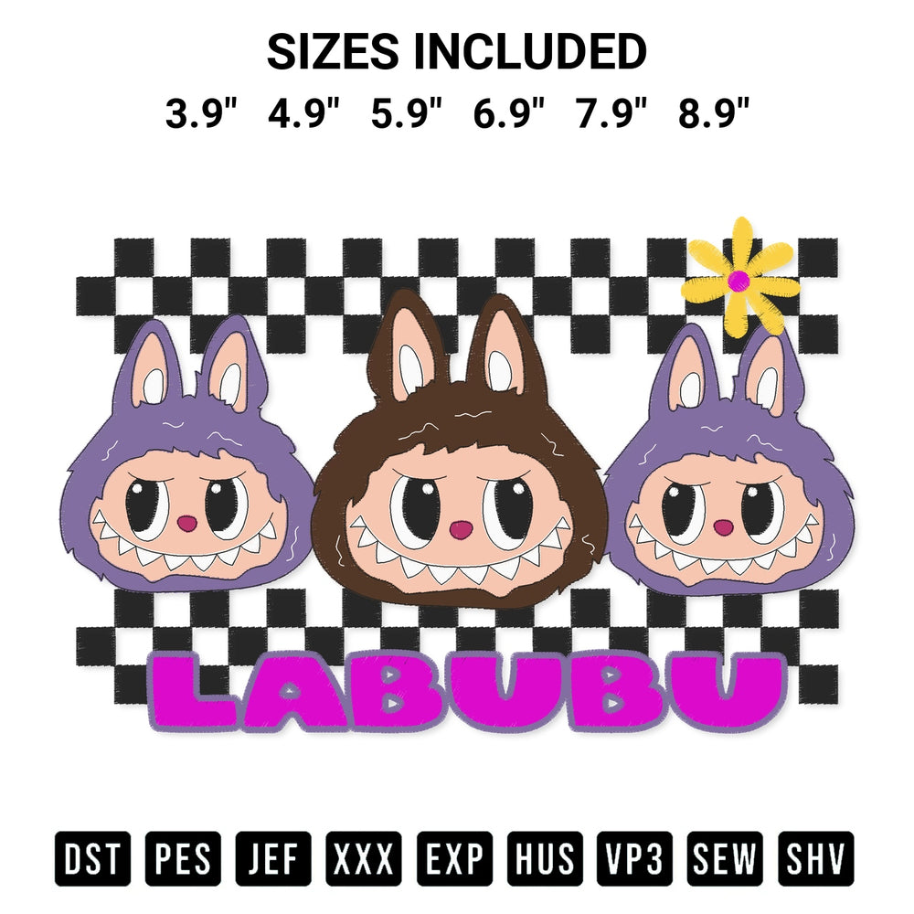 Elevate your next project with our Cute Labubu Monsters Embroidery Design embroidery file. Shop high-quality digital patterns instantly at Designspacks.com. Available sizes: 3.9", 4.9", 5.9", 6.9", 7.9", 8.9".