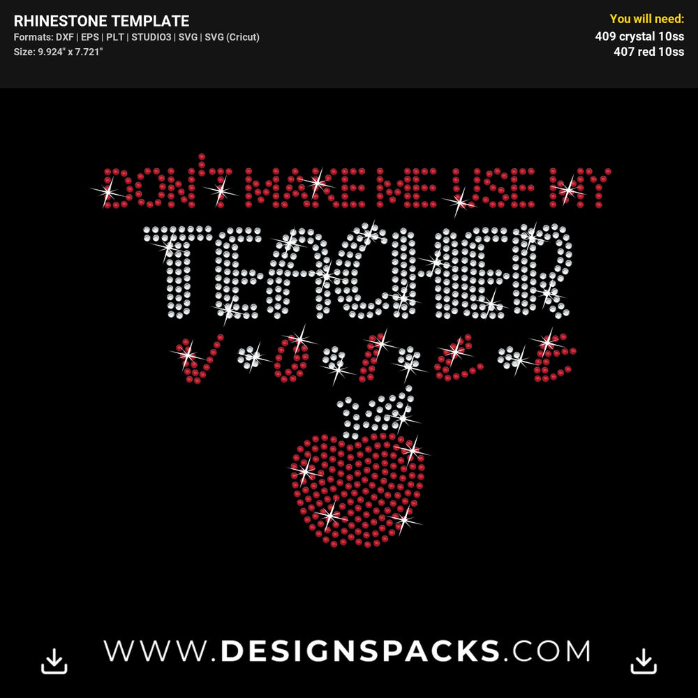 Teacher Voice Rhinestone Digital Template