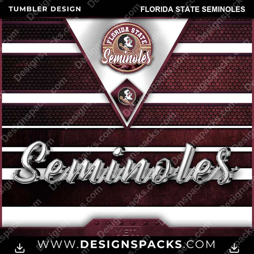 College Sport YETI Florida State Seminoles NCAA College Sport Tumbler Digital Wrap Design Download