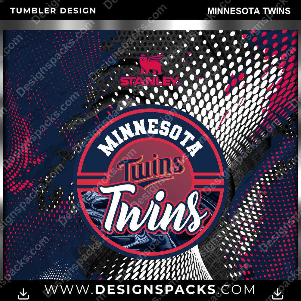 Baseball Stanley Minnesota Twins Tumbler Digital Wrap Design