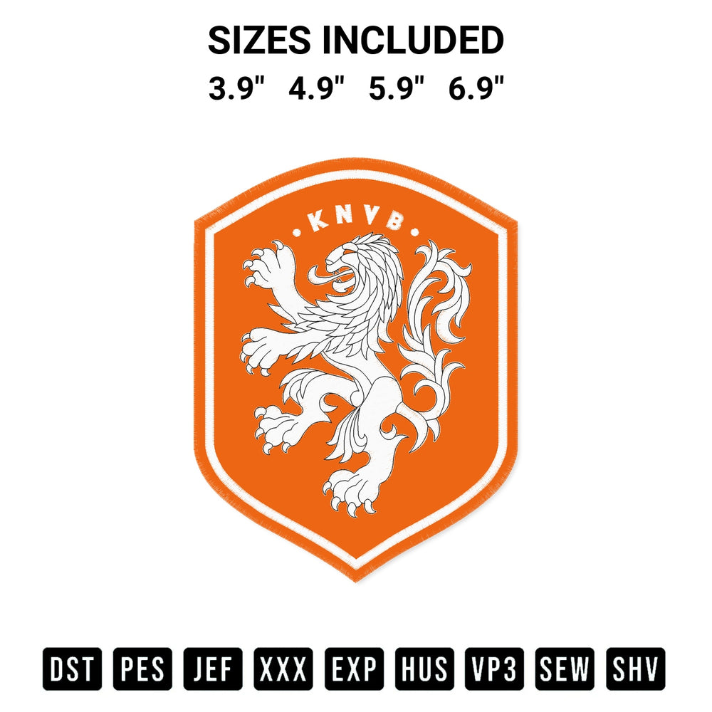 Get the Fc Netherlands Logo Embroidery Design embroidery design for your custom crafts! Premium digitized files available for instant download at Designspacks.com. Available sizes: 3.9", 4.9", 5.9", 6.9".