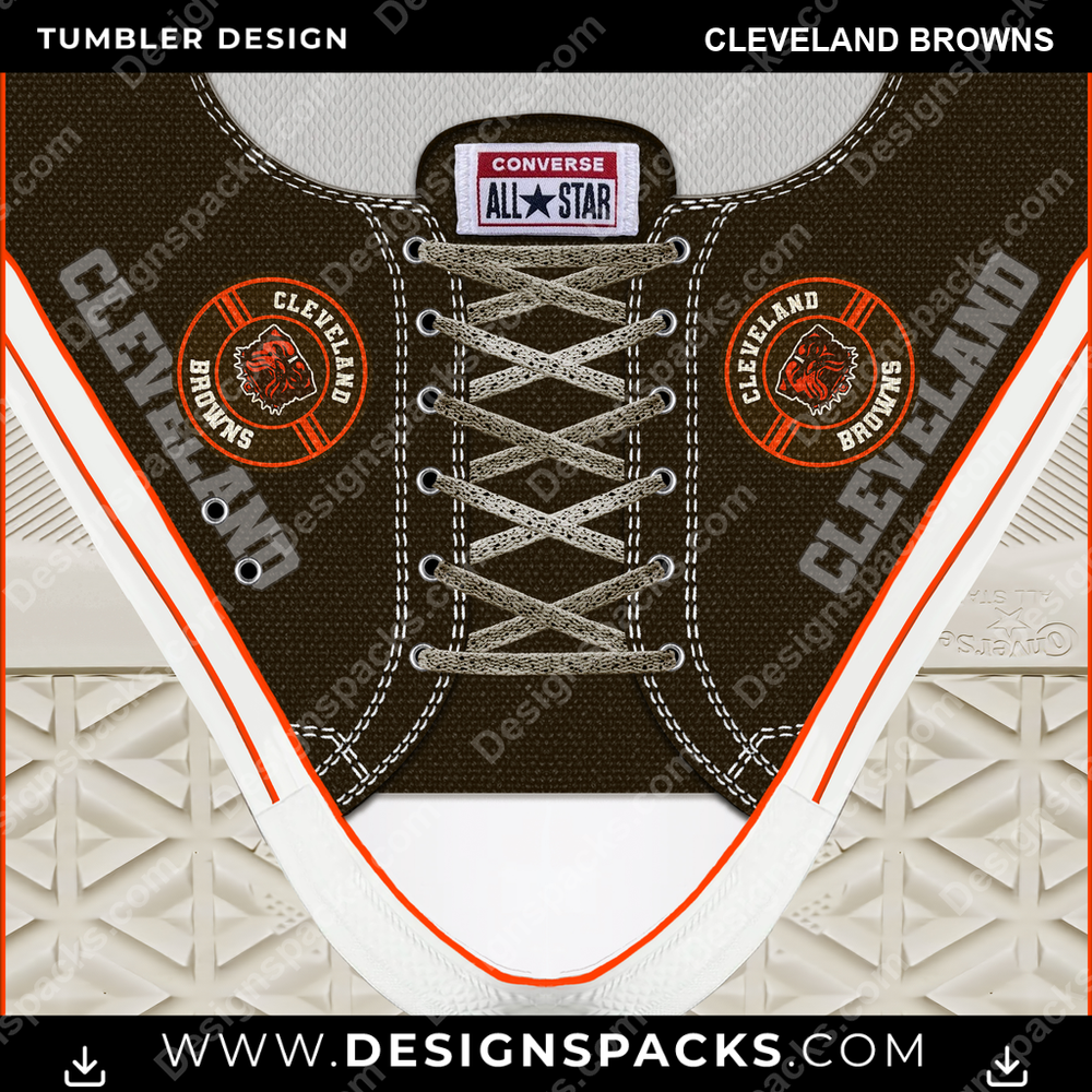 Football Converse Cleveland Browns NFL Football Tumbler Digital Wrap Design Download