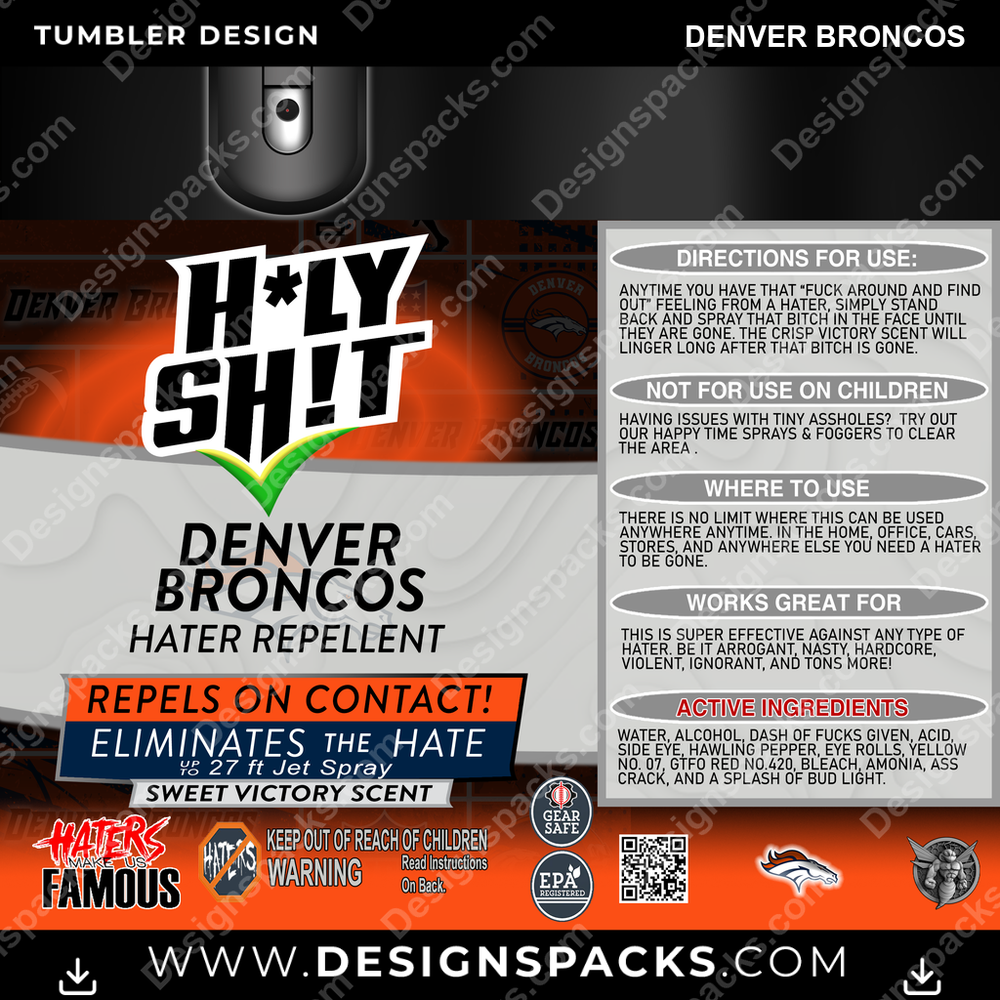 Football HEILIGE SCHEISSE Denver Broncos Tumbler Digitales Wrap-Design