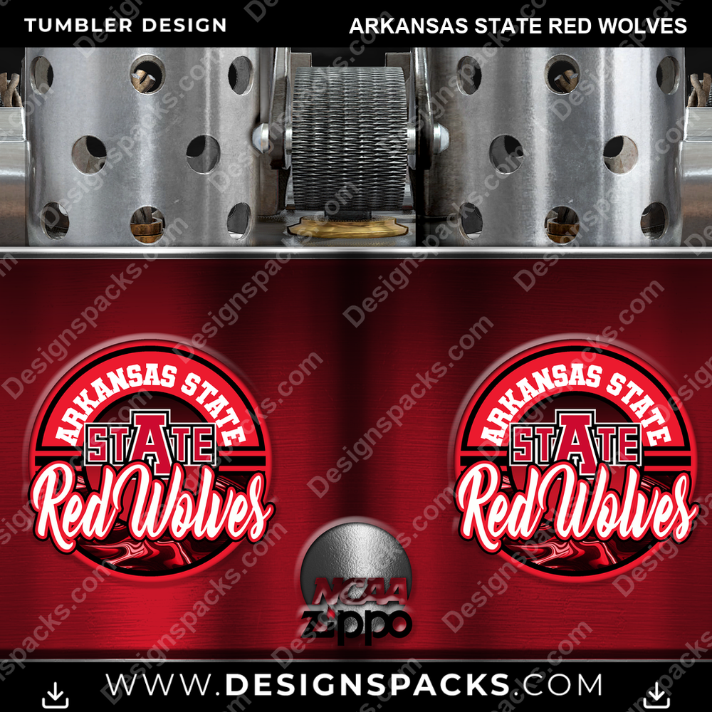 College Sport Zippo Lighter Arkansas State Red Wolves NCAA College Sport Tumbler Digital Wrap Design Download