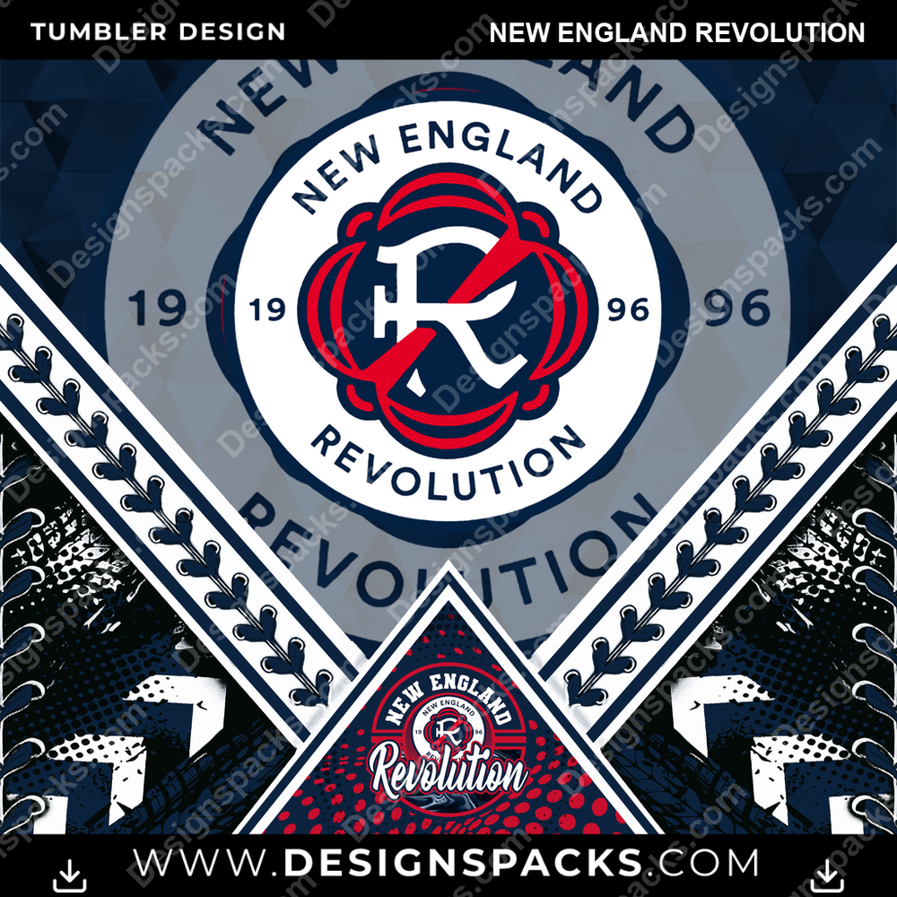 Soccer Diamond New England Revolution Tumbler Digital Wrap Design