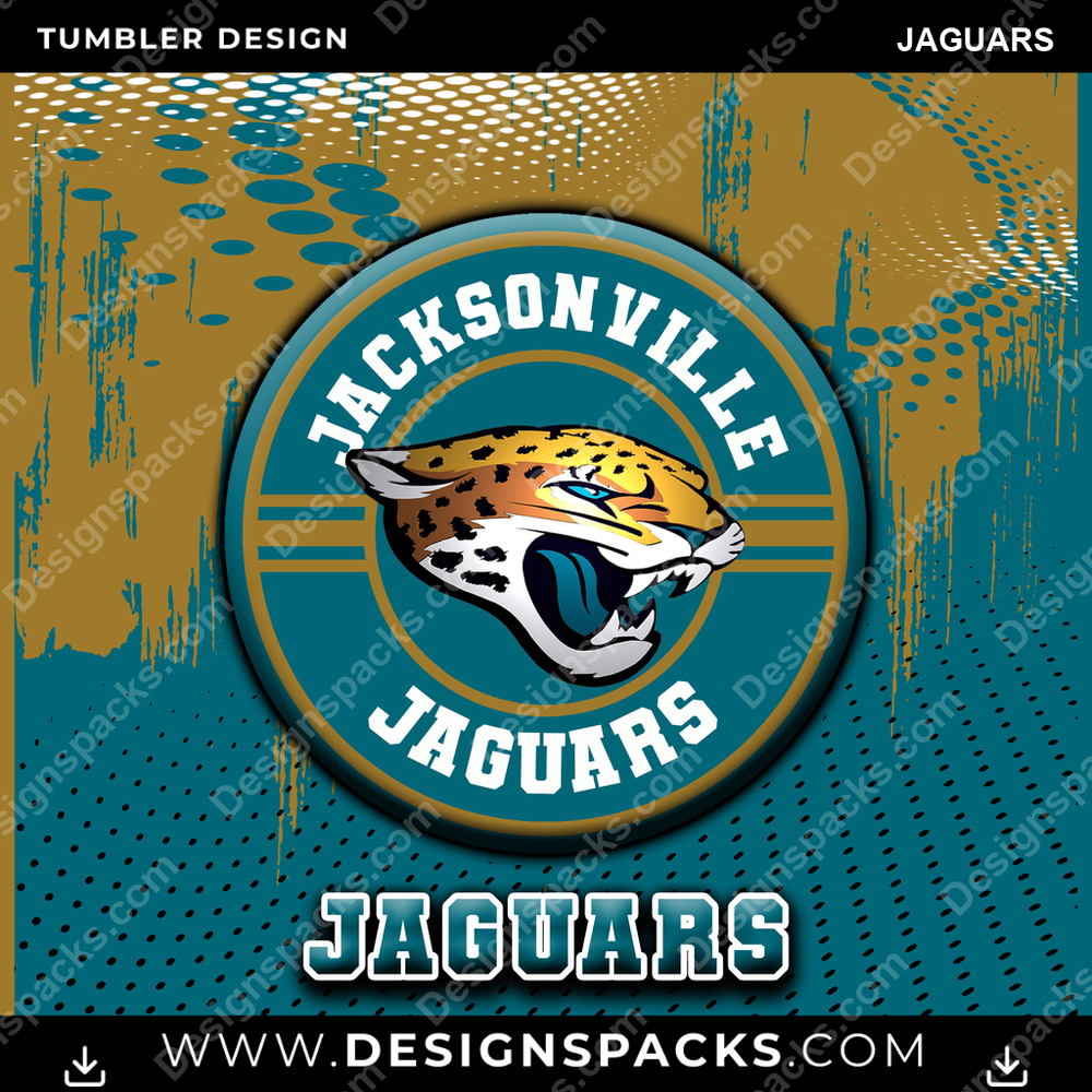 Football Dot Logo Jaguars Tumbler Digital Wrap Design