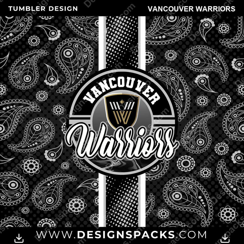 Lacrosse Handkerchief Vancouver Warriors Tumbler Digital Wrap Design