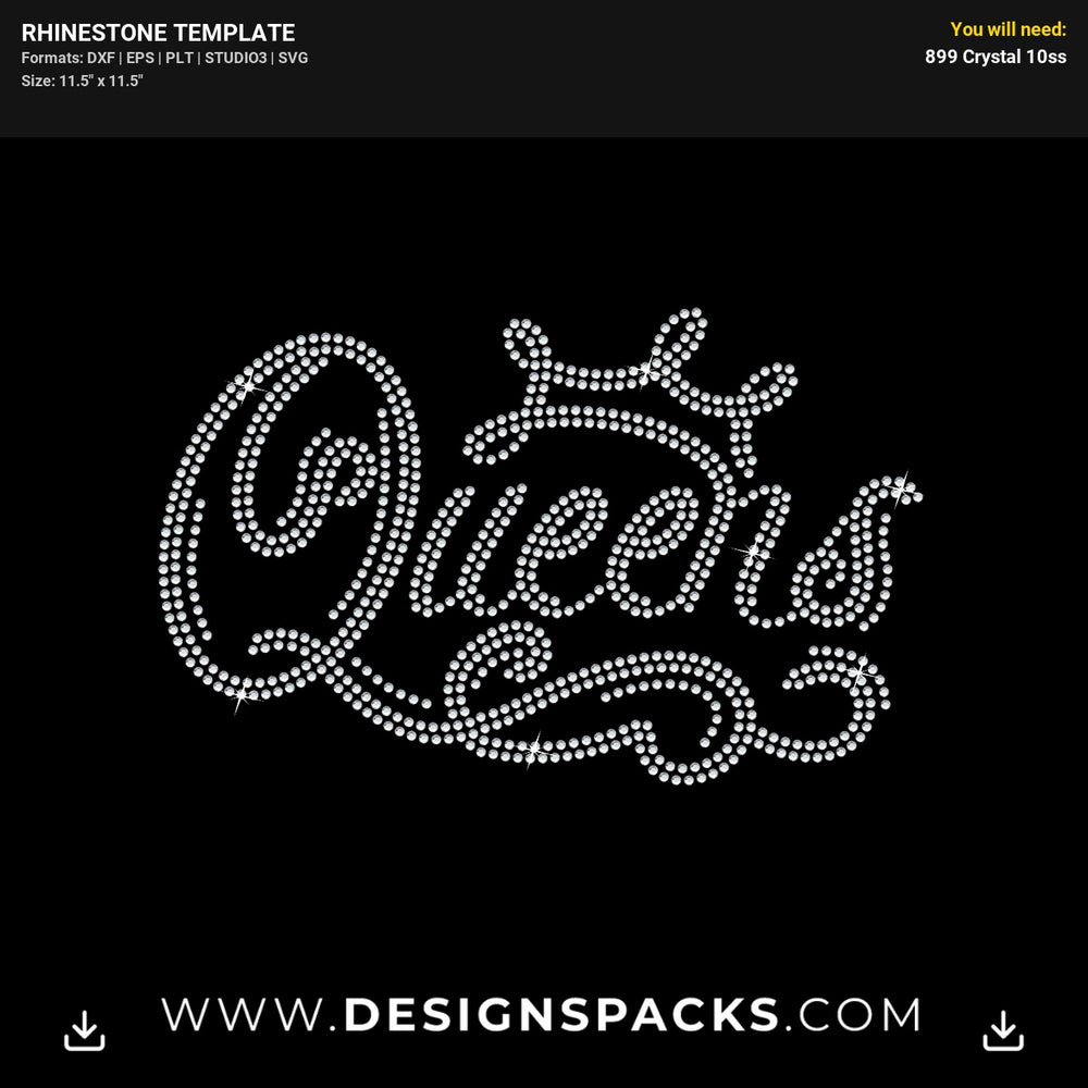 Queens Crown Royal Tiara Rhinestone Digital Template