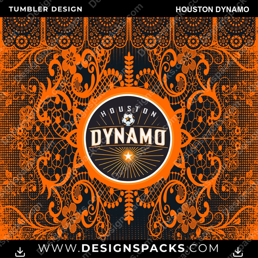 US Soccer Lace & Logo Houston Dynamo Tumbler Digital Wrap Design