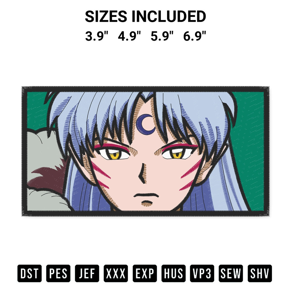 Transform your fabrics with the Sesshomaru Anime Embroidery Design embroidery design. Instant access to premium digitized patterns at Designspacks.com. Available sizes: 3.9", 4.9", 5.9", 6.9".