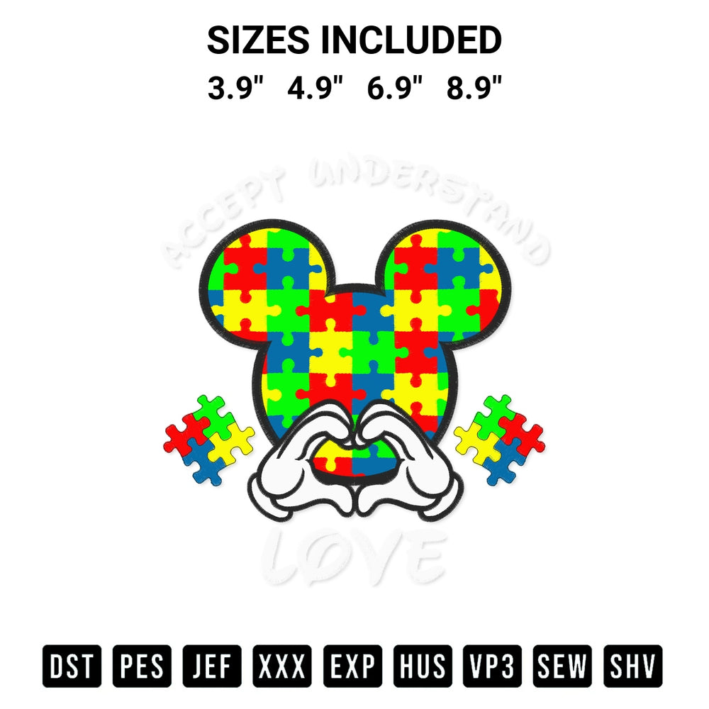 Looking for the perfect pattern? Download the Accept Understand Love Autism Awareness Embroidery Design embroidery design today at Designspacks.com. Crisp, clean stitching guaranteed. Available sizes: 3.9", 4.9", 6.9", 8.9".
