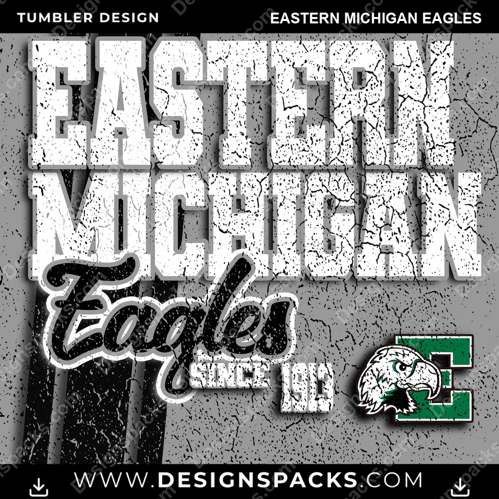 College Sport Grunge Eastern Michigan Eagles NCAA College Sport Tumbler Digital Wrap Design Download