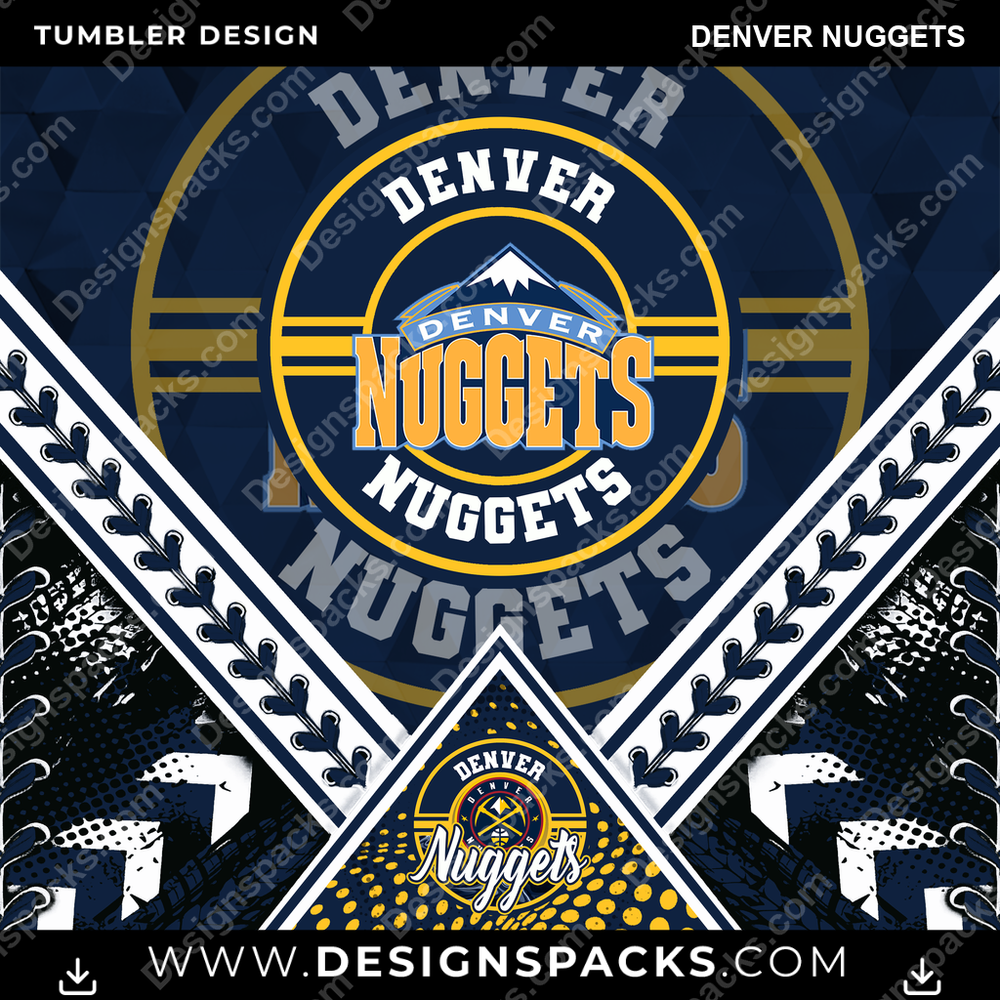 Basketball Diamond Denver Nuggets Tumbler Digital Wrap Design