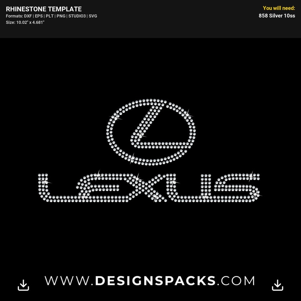 Lexus Luxury Car Logo Rhinestone Digital Template