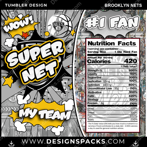 Basketball Super Team Brooklyn Nets NBA Basketball Tumbler Digital Wrap Design Download