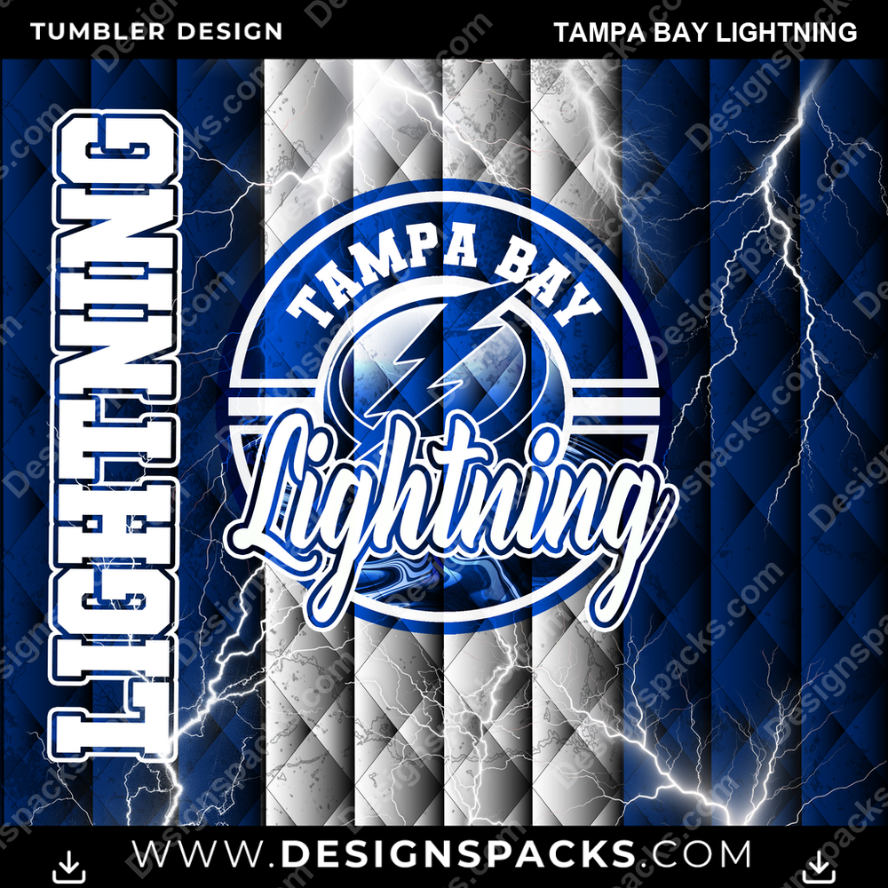 Hockey Diamond Tampa Bay Lightning NHL Hockey Tumbler Digital Wrap Design Download