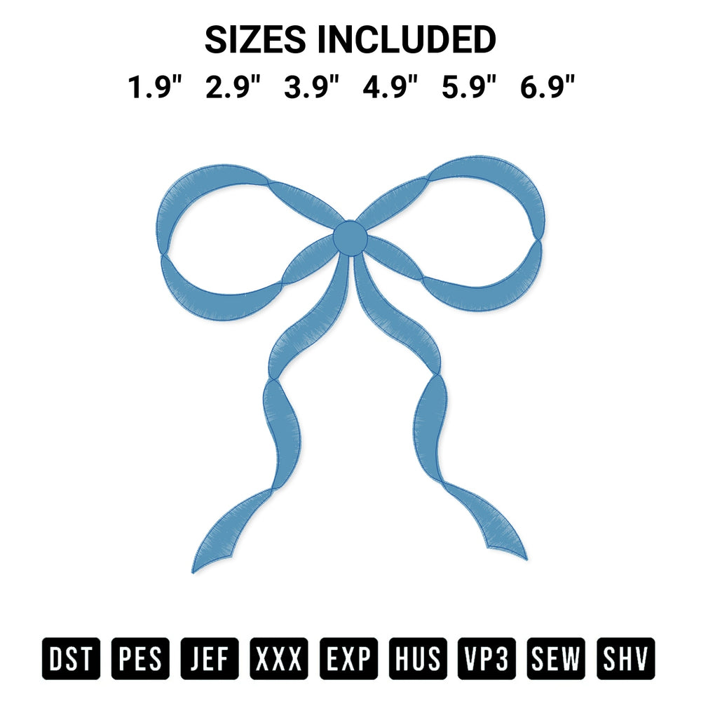 Transform your fabrics with the Blue Bow Embroidery Design embroidery design. Instant access to premium digitized patterns at Designspacks.com. Available sizes: 1.9", 2.9", 3.9", 4.9", 5.9", 6.9".