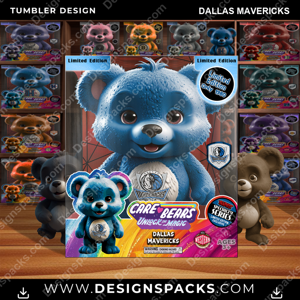 Basketball Care Bear Box Dallas Mavericks Tumbler Digital Wrap Design