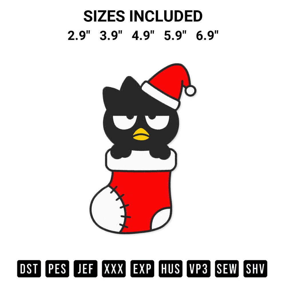 Looking for the perfect pattern? Download the Badtz Maru In Stocking Christmas Embroidery Design embroidery design today at Designspacks.com. Crisp, clean stitching guaranteed. Available sizes: 2.9", 3.9", 4.9", 5.9", 6.9".